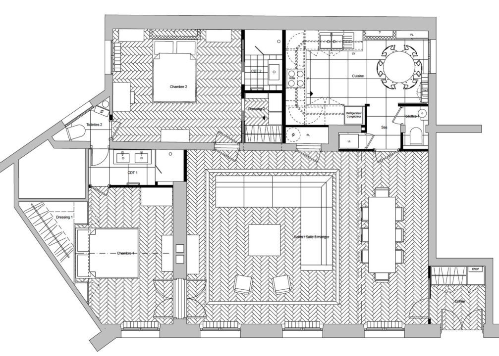 plan architecture d'intérieur