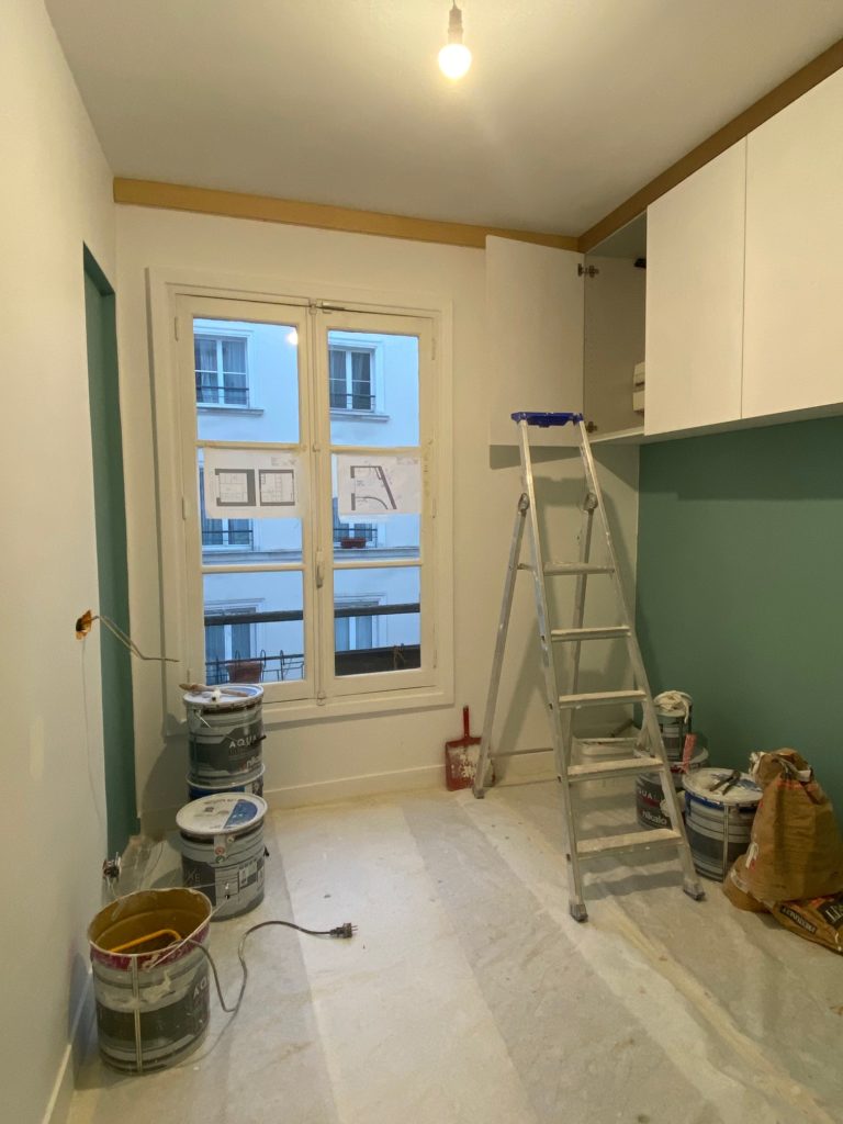 La chambre d'amis en travaux.