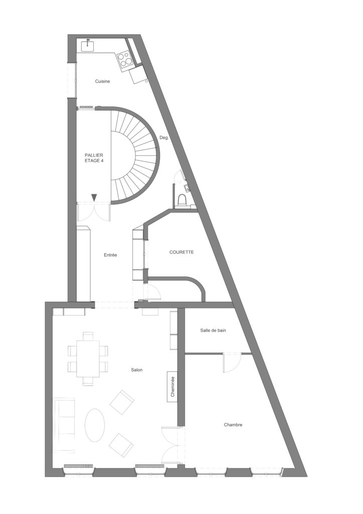 Le plan d'état existant avant travaux.