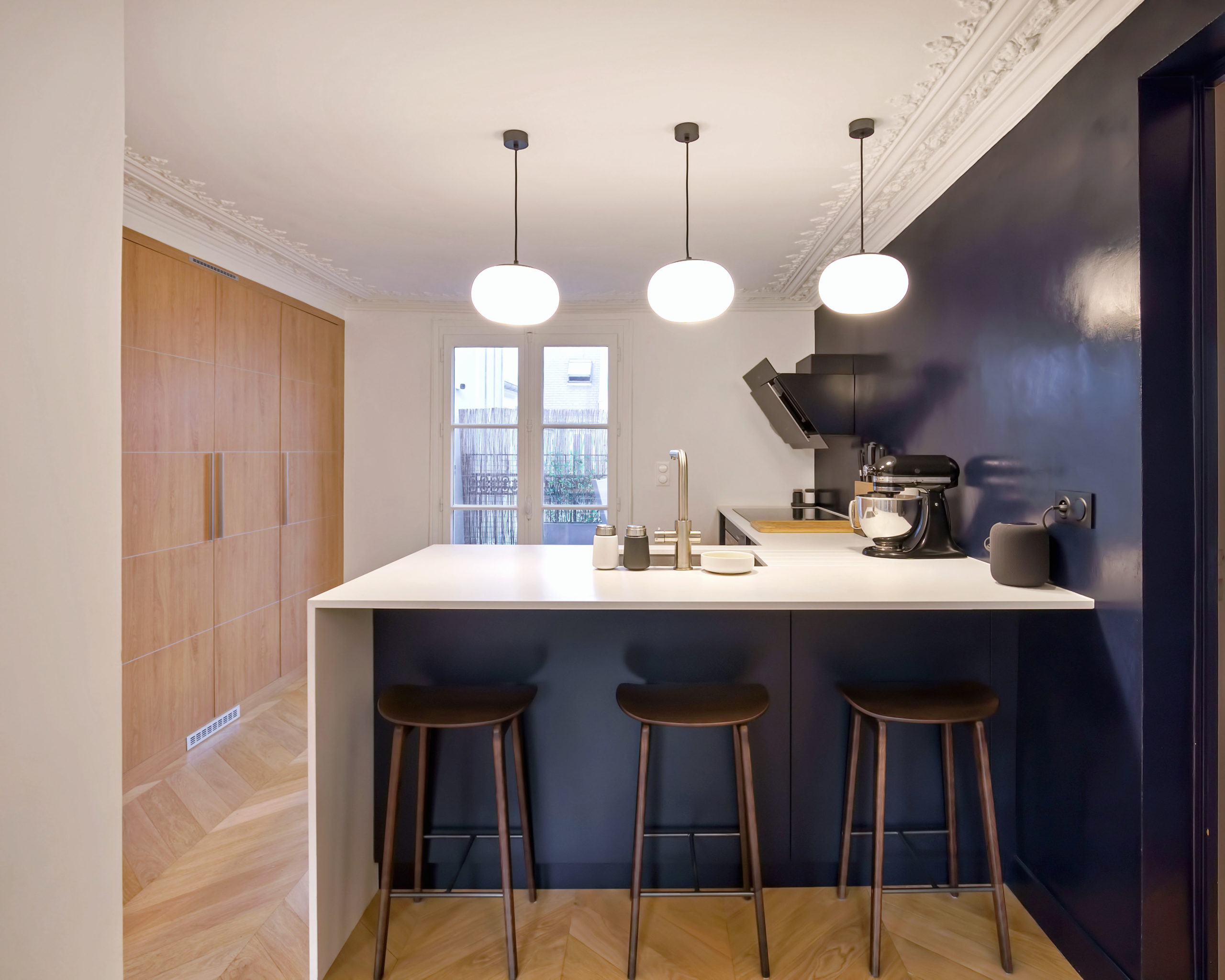 Kitchen open to the living room