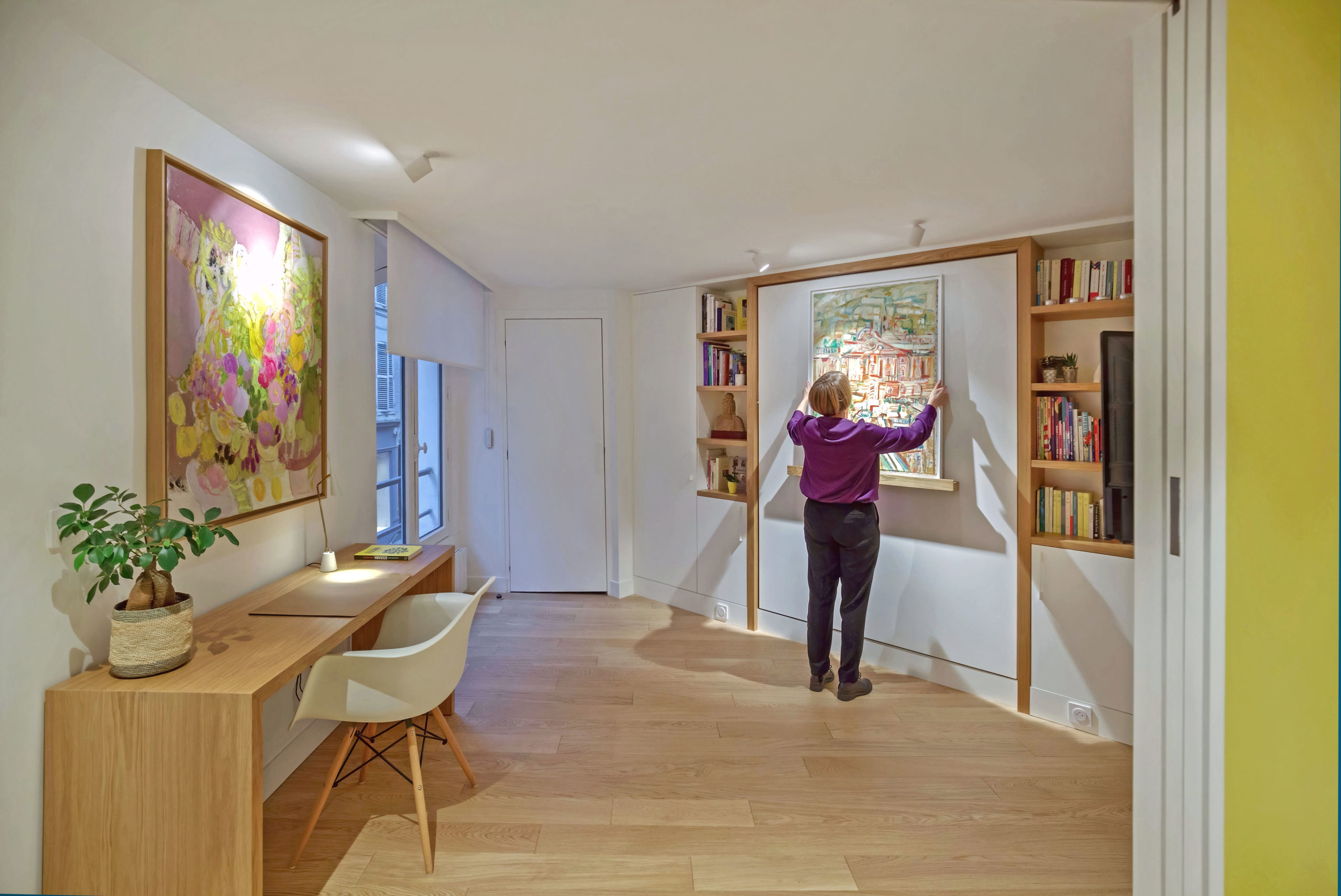 Chambre d'amis appartement pied à terre parisien - Flora Auvray Architecte d'intérieur