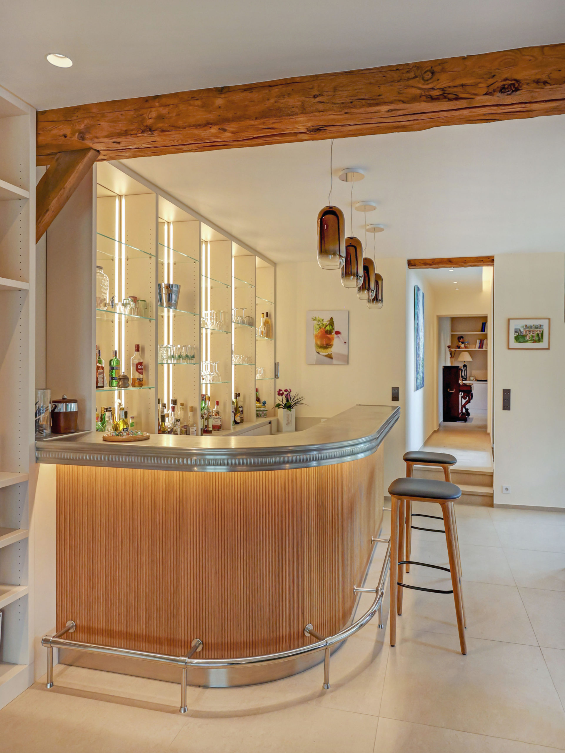 Rénovation d'une maison Normande - Le bar - Architecte d'intérieur Flora Auvray