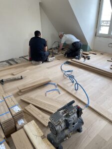 Pose du parquet chêne